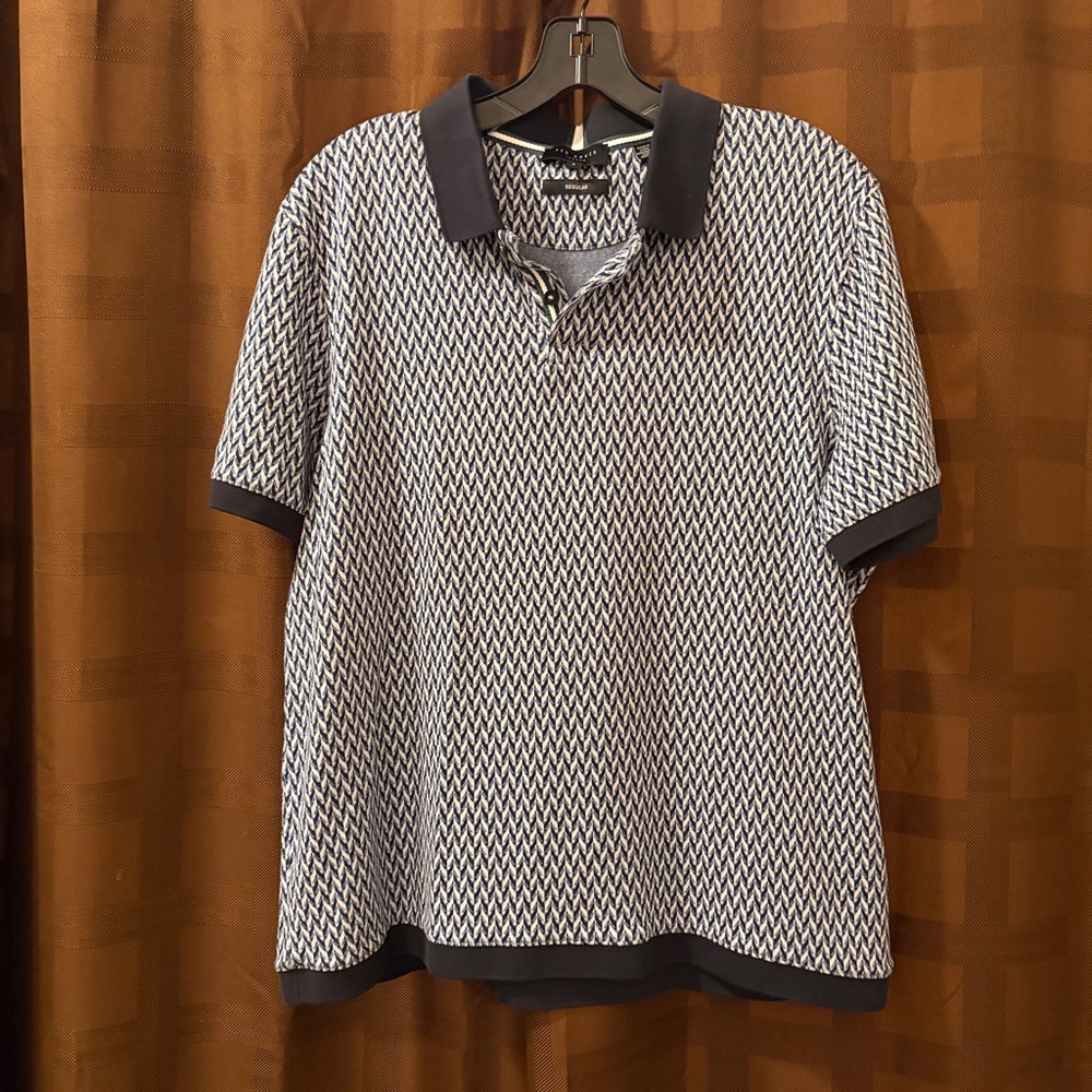 Ted Baker London Jacquard Polo Shirt size 4 or medium - Picture 2 of 6